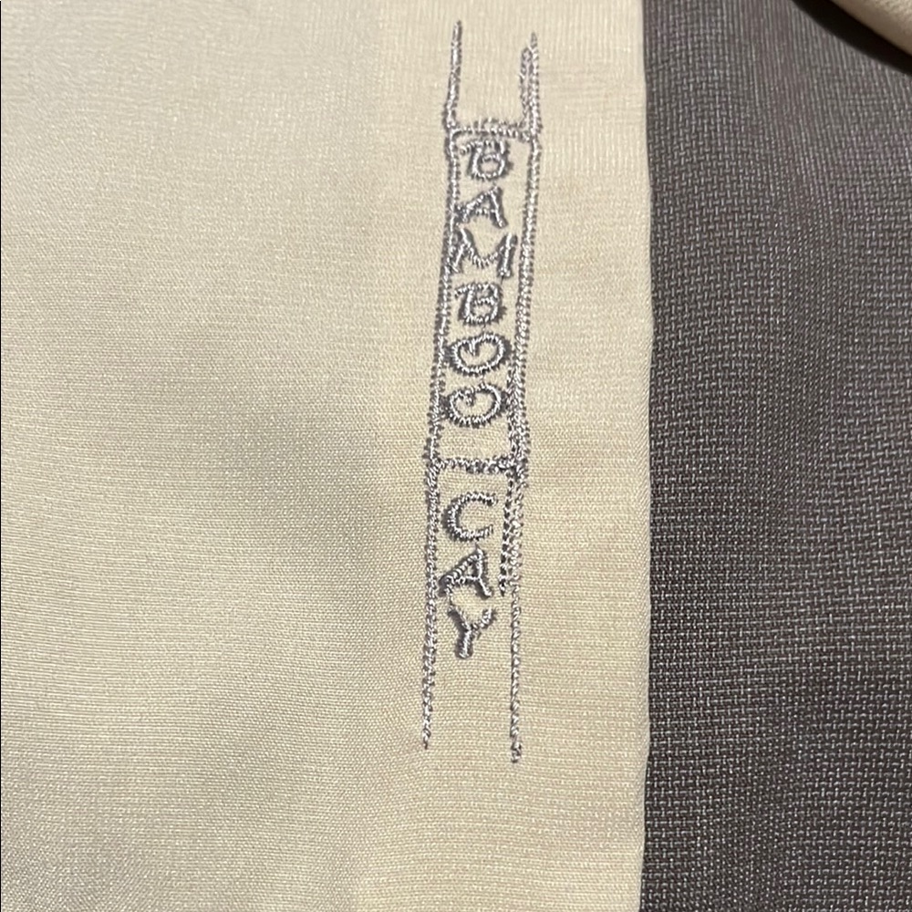 Gray and Cream Embroidered Button-Up Shirt - Picture 6 of 12